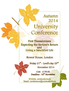 London, UK University Conference flyer November 2014